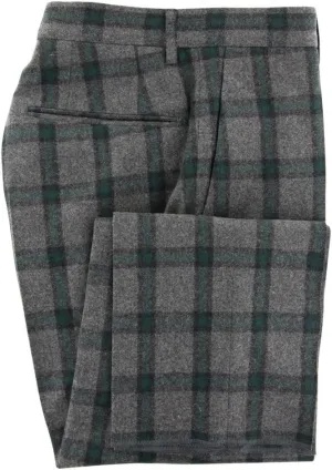 Incotex Dark Green Window Pane Pants - Extra Slim