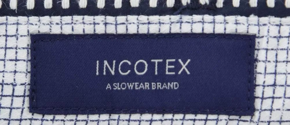 Incotex Navy Blue Other Cotton Blend Pants - Slim
