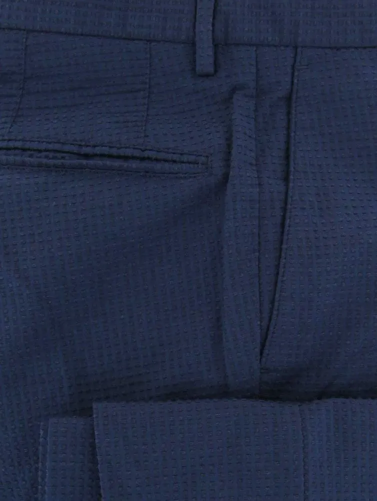 Incotex Navy Blue Other Cotton Blend Pants - Slim