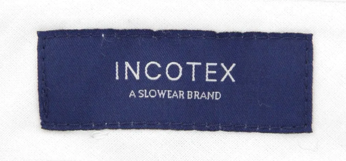 Incotex Navy Blue Solid Wool Blend Pants - Slim