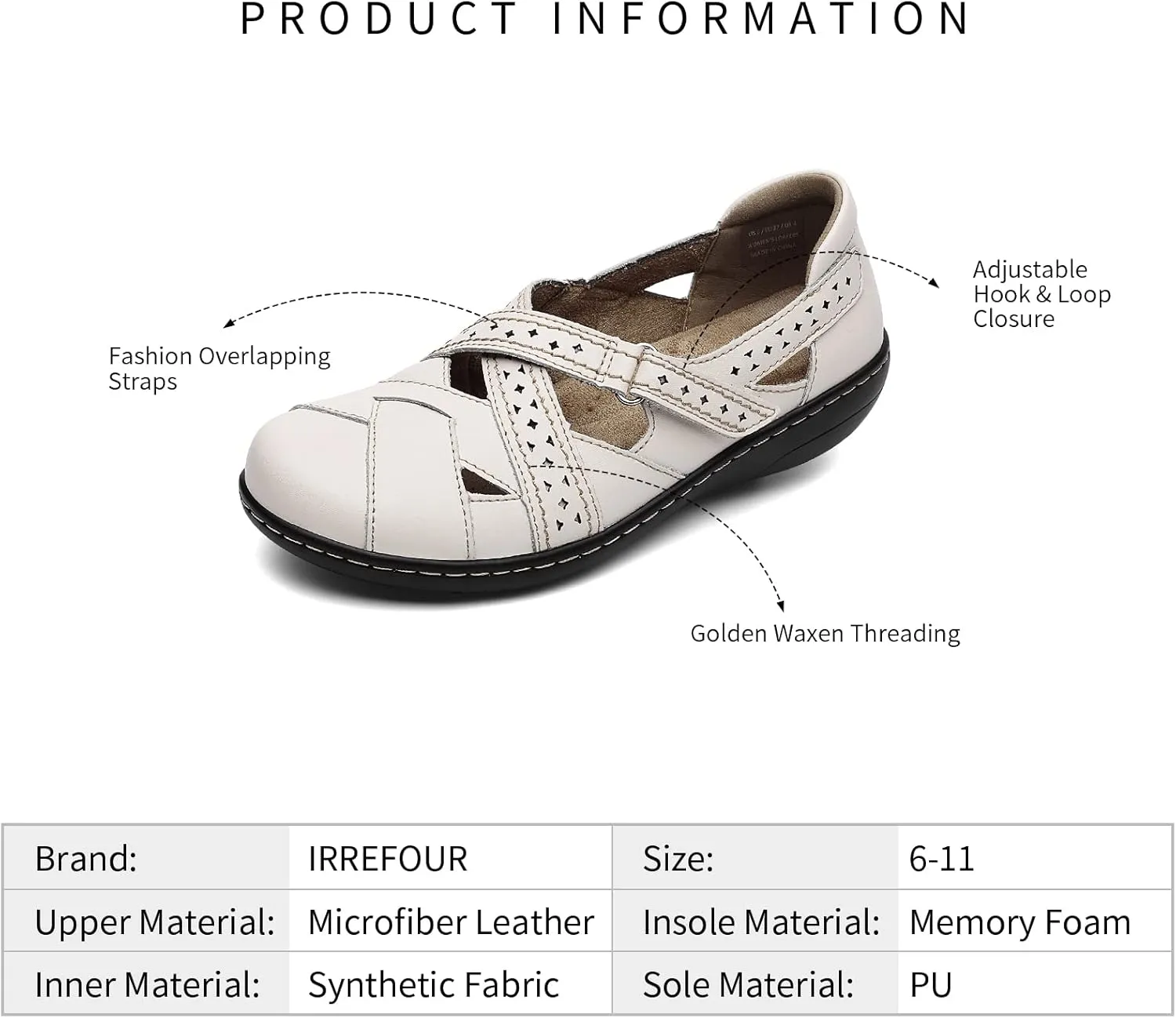 Irrefour Women's Classic Genuine Leather Casual Loafer Cute Slip-On Fashion Closed Toe Flat Sandal Comfy Work Sandal Everyday Walking Shoe