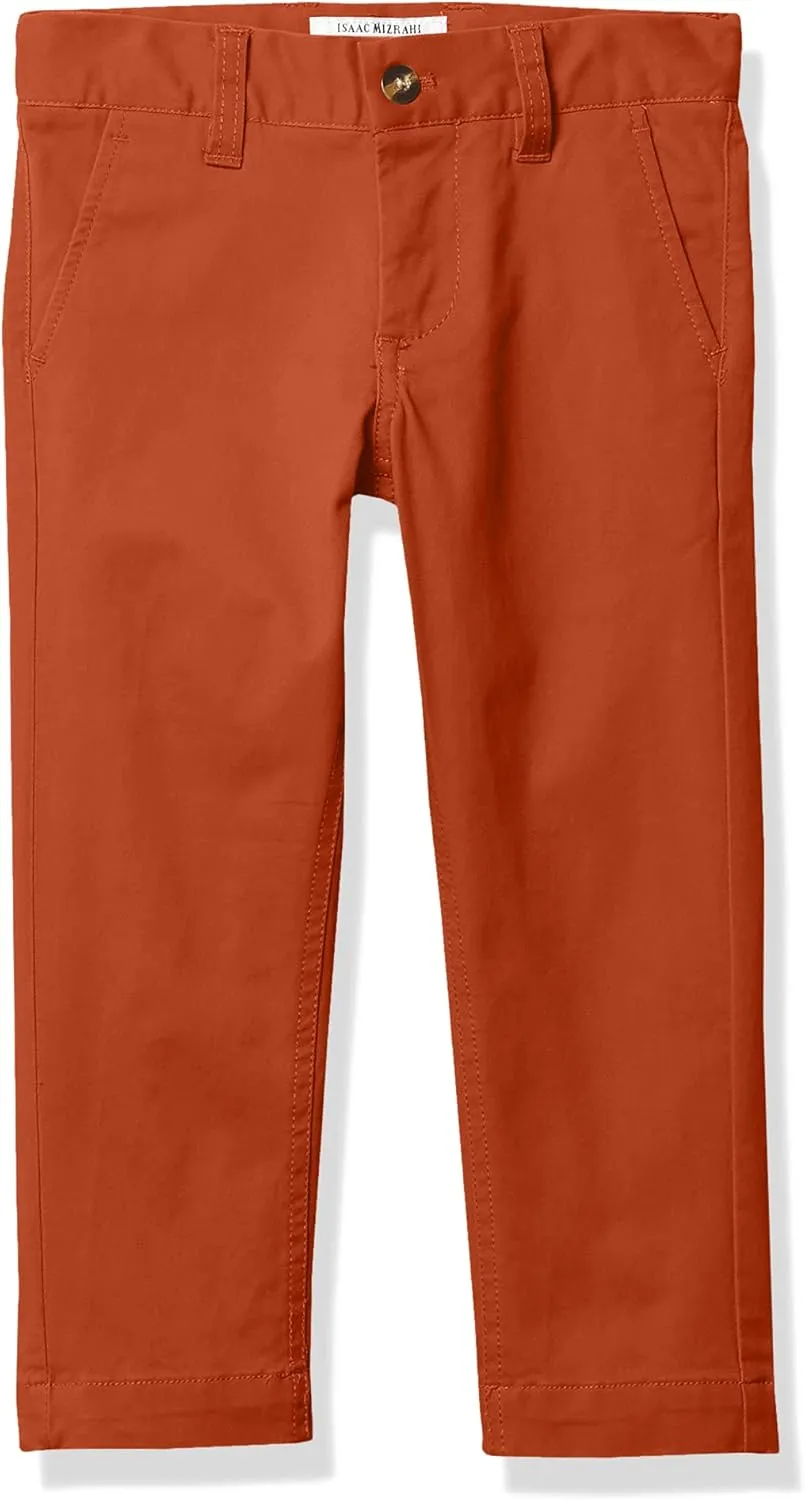 Isaac Mizrahi Boy's Slim Fit Adjustable Waist Stretch Cotton Pant