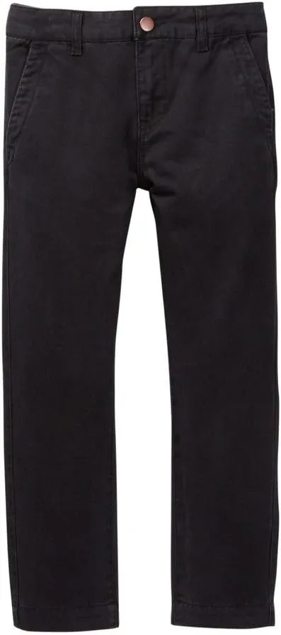 Isaac Mizrahi Boy's Slim Fit Flat Front Adjustable Waist Cotton Pant - Colors