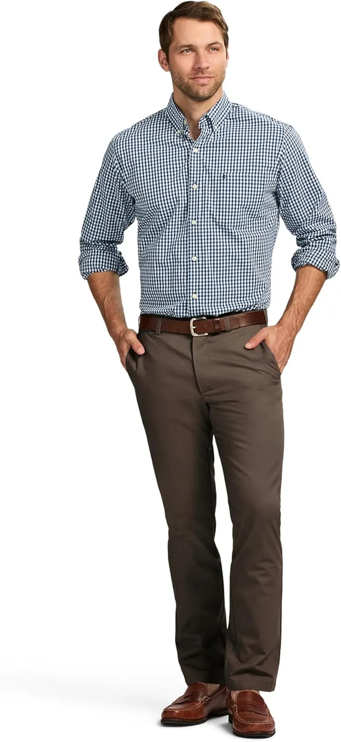 IZOD Men's American Chino Flat Front Straight Fit Pant