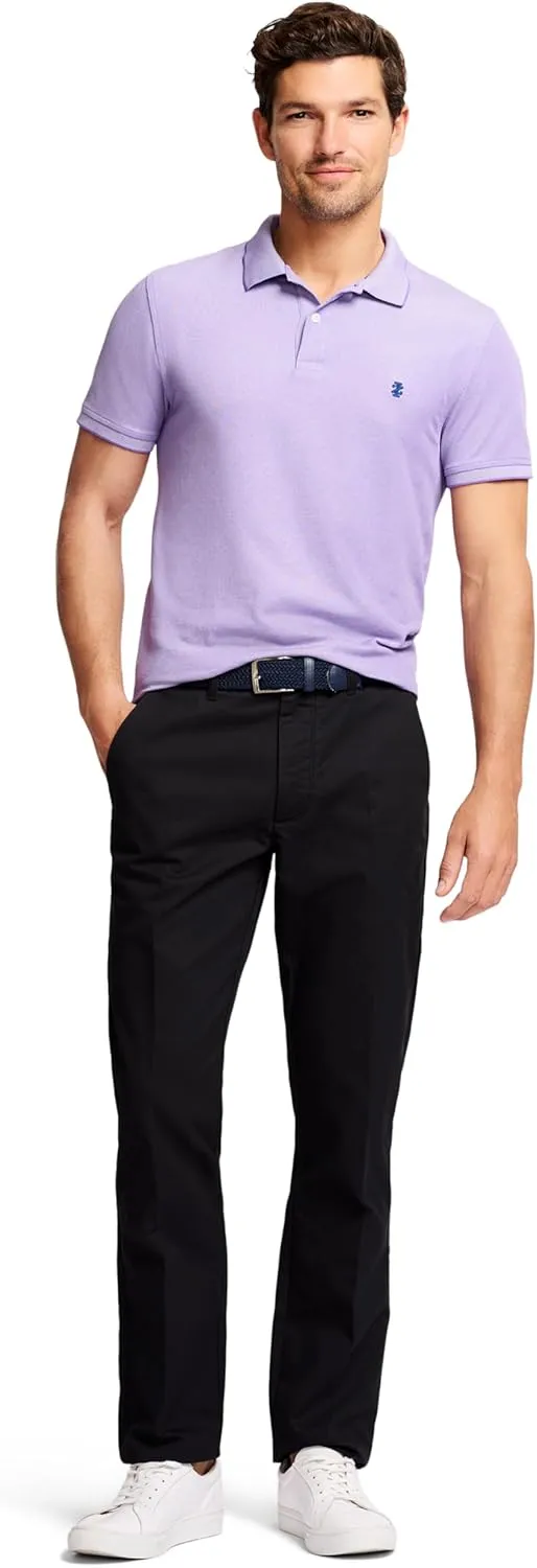 IZOD Men's Performance Stretch Straight Fit Flat Front Chino Pant