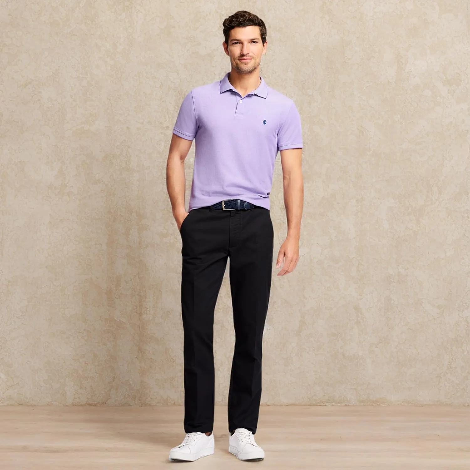 IZOD Men's Performance Stretch Straight Fit Flat Front Chino Pant