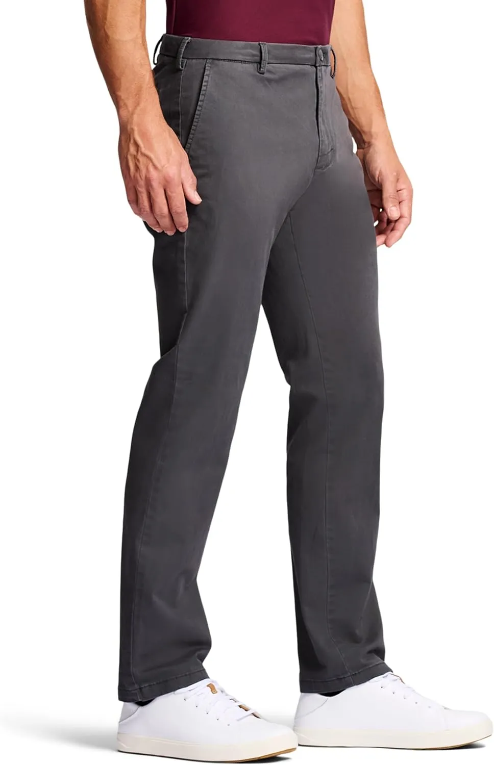 IZOD Men's Saltwater Stretch Flat Front Straight Fit Chino Pant