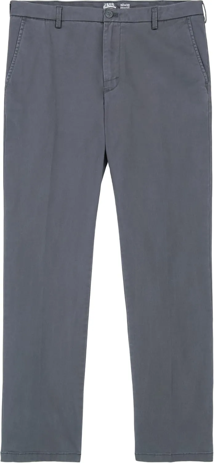 IZOD Men's Saltwater Stretch Flat Front Straight Fit Chino Pant