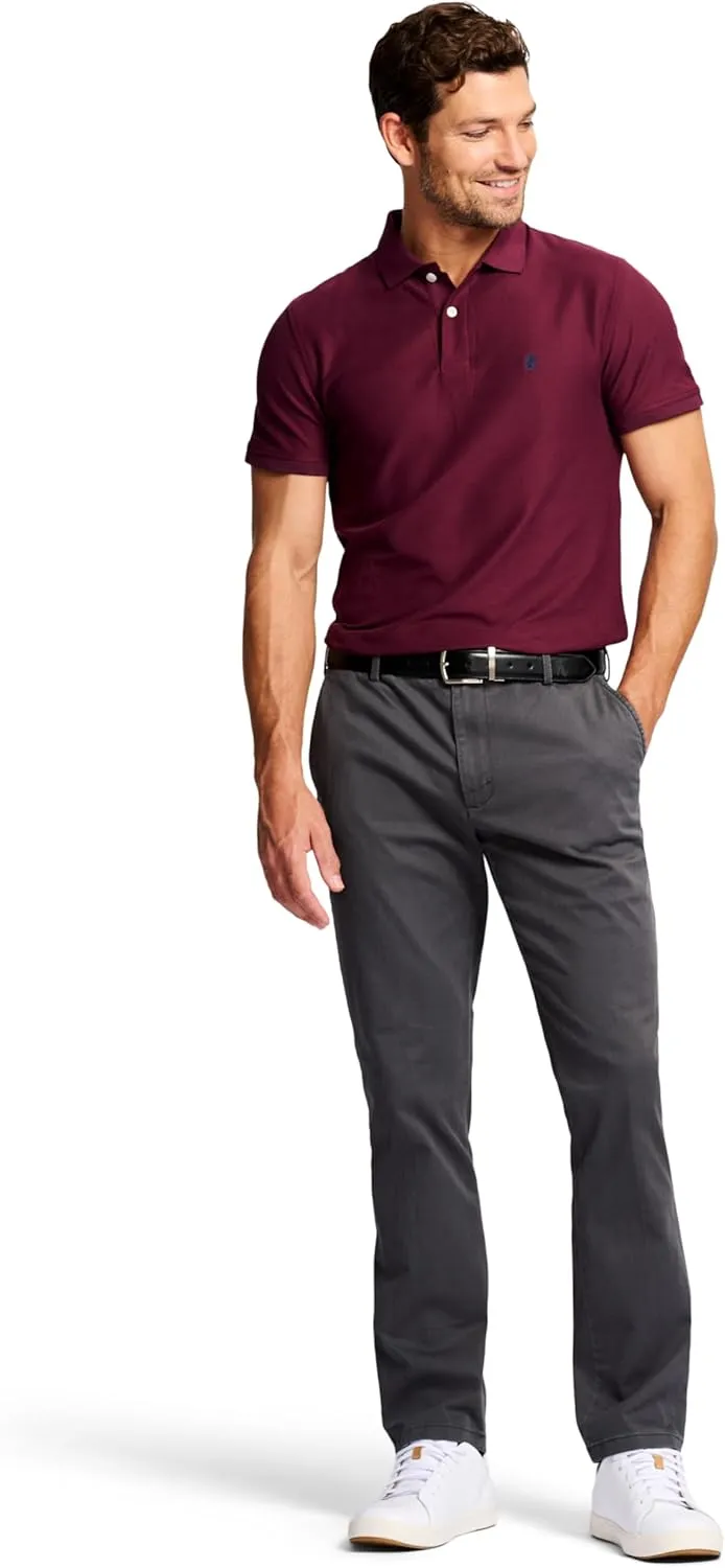IZOD Men's Saltwater Stretch Flat Front Straight Fit Chino Pant