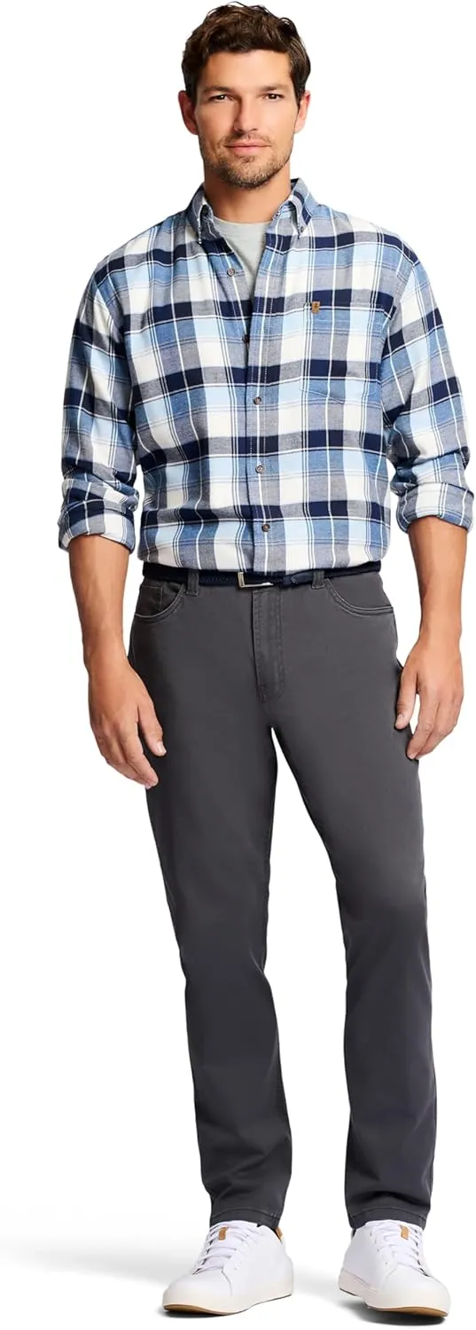 IZOD Men's Saltwater Stretch Twill 5 Pocket Straight Fit Chino Pant