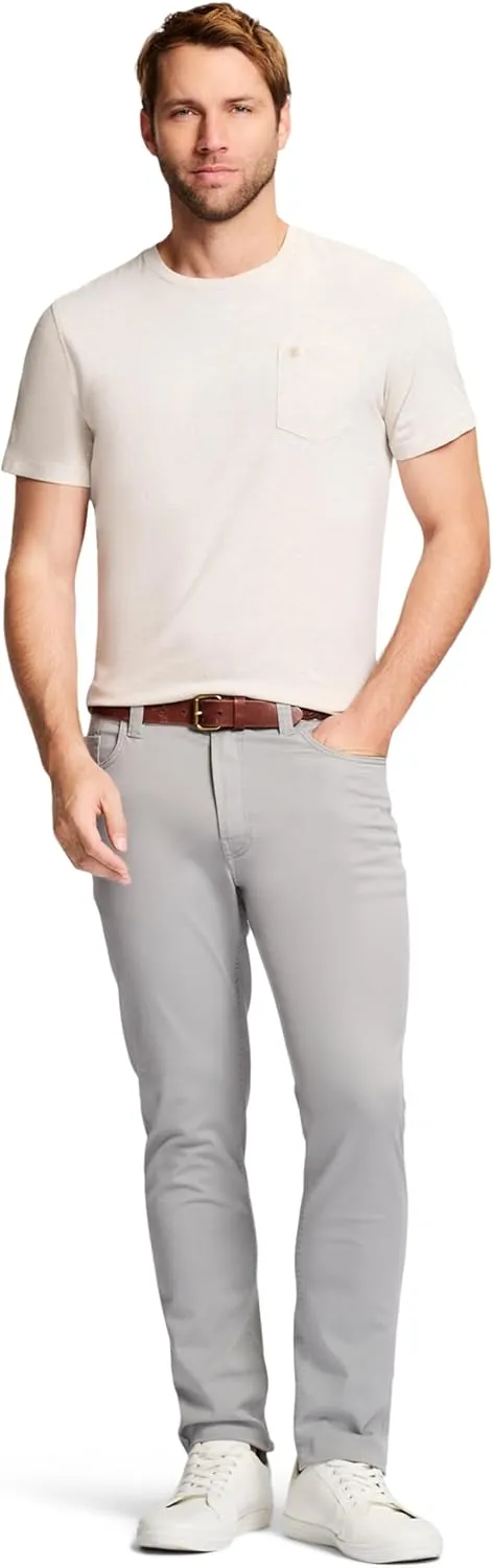 IZOD Men's Saltwater Stretch Twill 5 Pocket Straight Fit Chino Pant