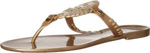 Jack Rogers Georgica Jelly Sandals for Women - Breathable, Man-Made Lining, Open Toe Post, and Lightly Cushioned Footbed Gold 5 M