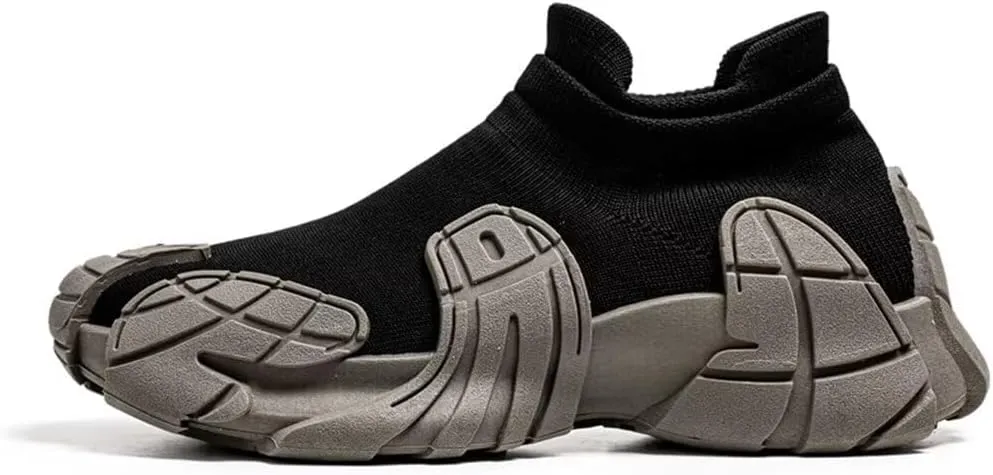 Jakcuz Men Fashion Sneakers Mesh Sock Breathable Walking Shoes Cushion Slip On Workout Running Sneakers