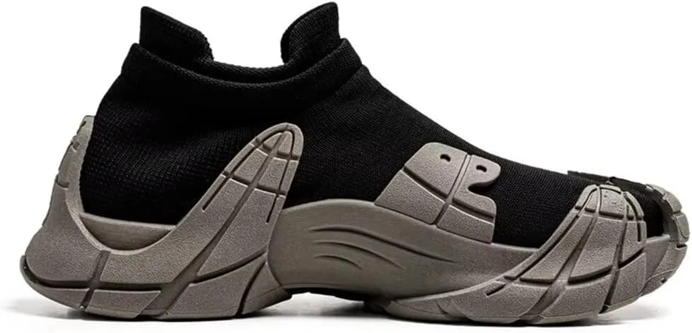 Jakcuz Men Fashion Sneakers Mesh Sock Breathable Walking Shoes Cushion Slip On Workout Running Sneakers