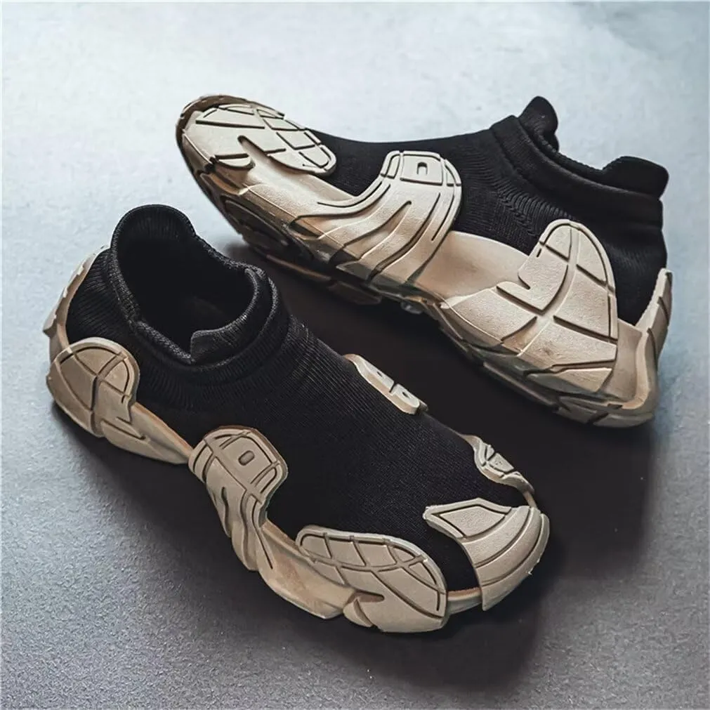 Jakcuz Men Fashion Sneakers Mesh Sock Breathable Walking Shoes Cushion Slip On Workout Running Sneakers