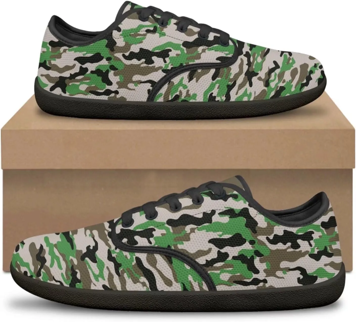Jeiento Camouflage Theme Barefoot Shoes Men Zero Drop Shoes Mens Workout Shoes