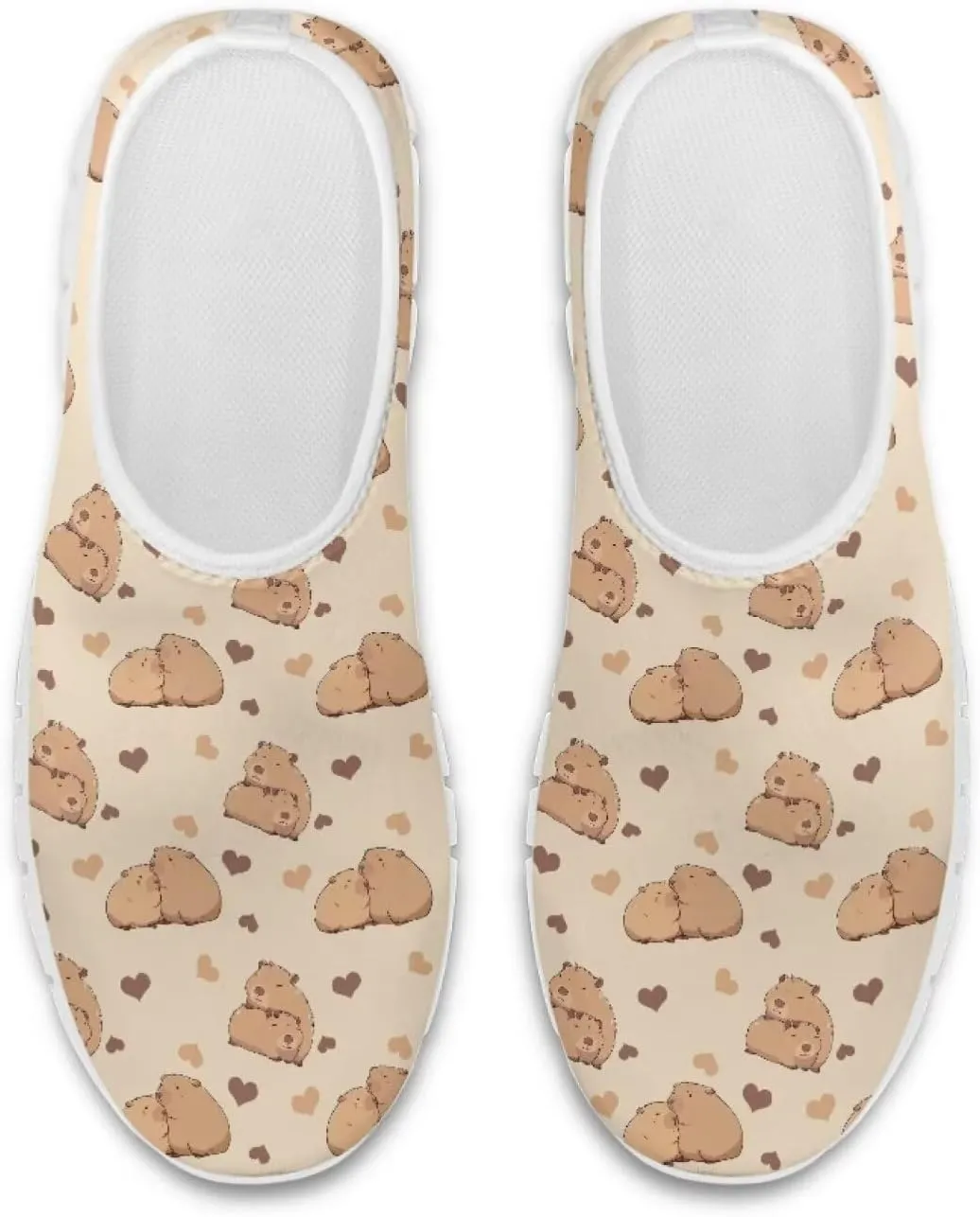 Jeiento Cute Capybara Slip On Shoes for Women Breathable Dressy Shoes Fashion Travel Shoes