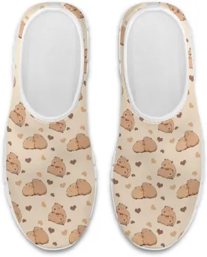 Jeiento Cute Capybara Slip On Shoes for Women Breathable Dressy Shoes Fashion Travel Shoes