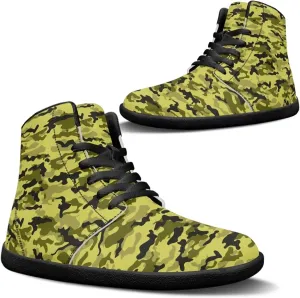 Jeiento Mens High Top Camouflage Shoes Wide Width Camo Barefoot Shoes Casual Walking Shoes