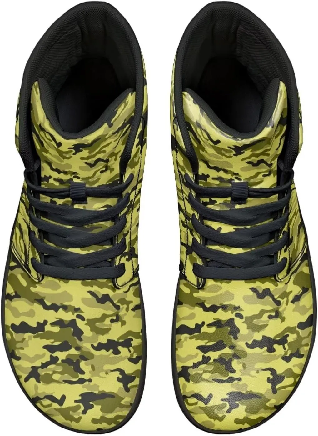 Jeiento Mens High Top Camouflage Shoes Wide Width Camo Barefoot Shoes Casual Walking Shoes