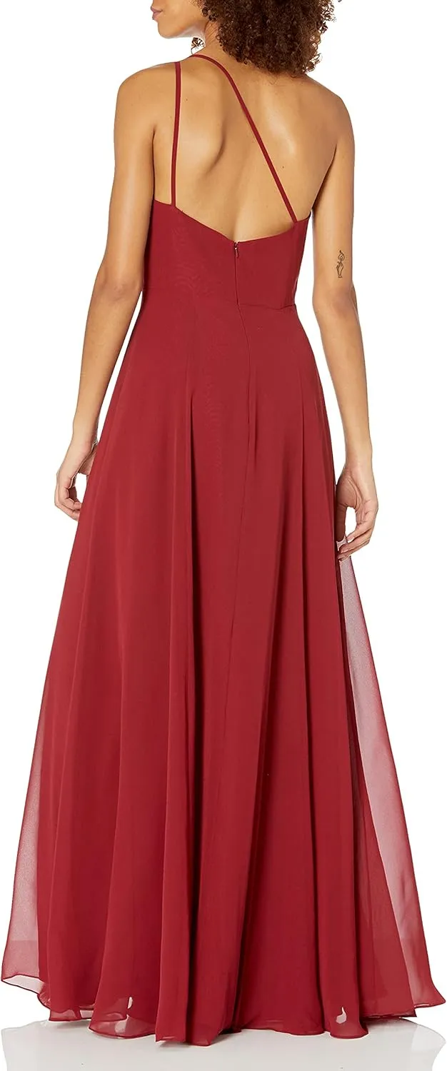 Jenny Yoo Women's Kora Modern One Shoulder Chiffon Dress