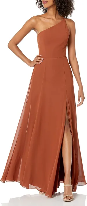 Jenny Yoo Women's Kora Modern One Shoulder Chiffon Dress