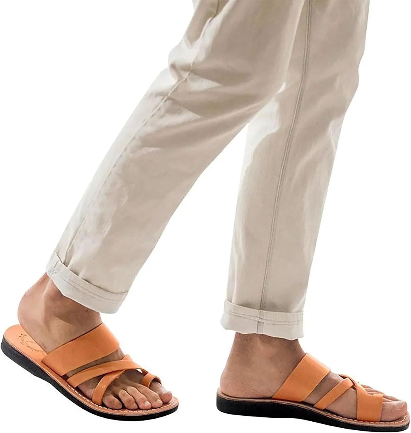 Jerusalem Sandals The Good Shepherd - Leather Toe Loop Slide - Men Sandals