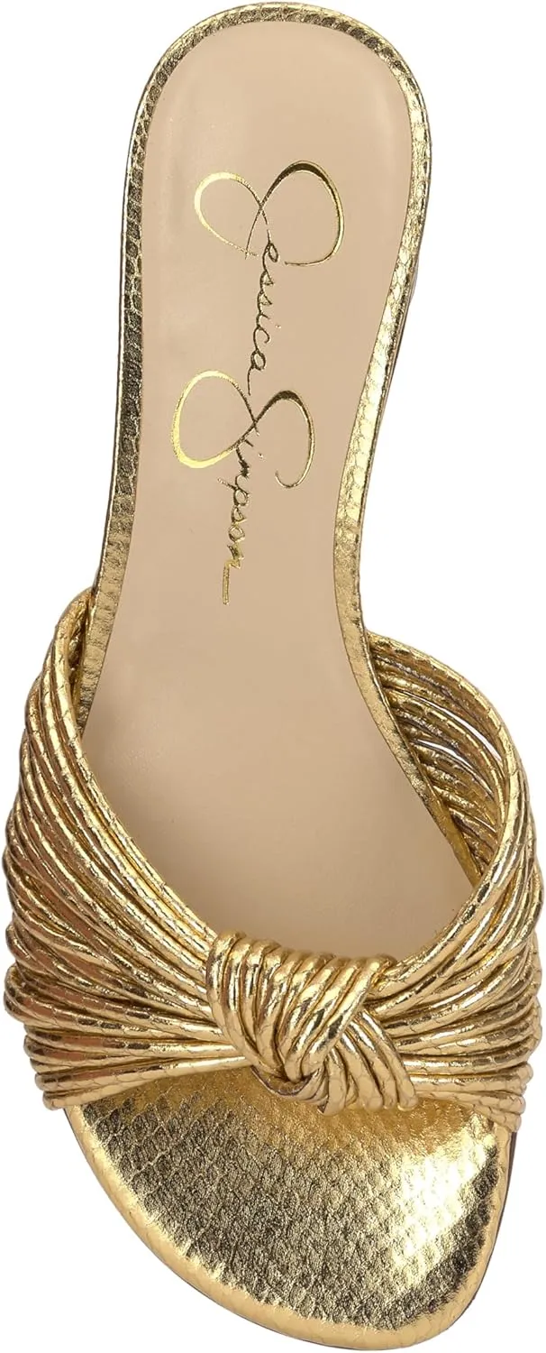 Jessica Simpson Womens Dydra Denim Slip-On Slide Sandals