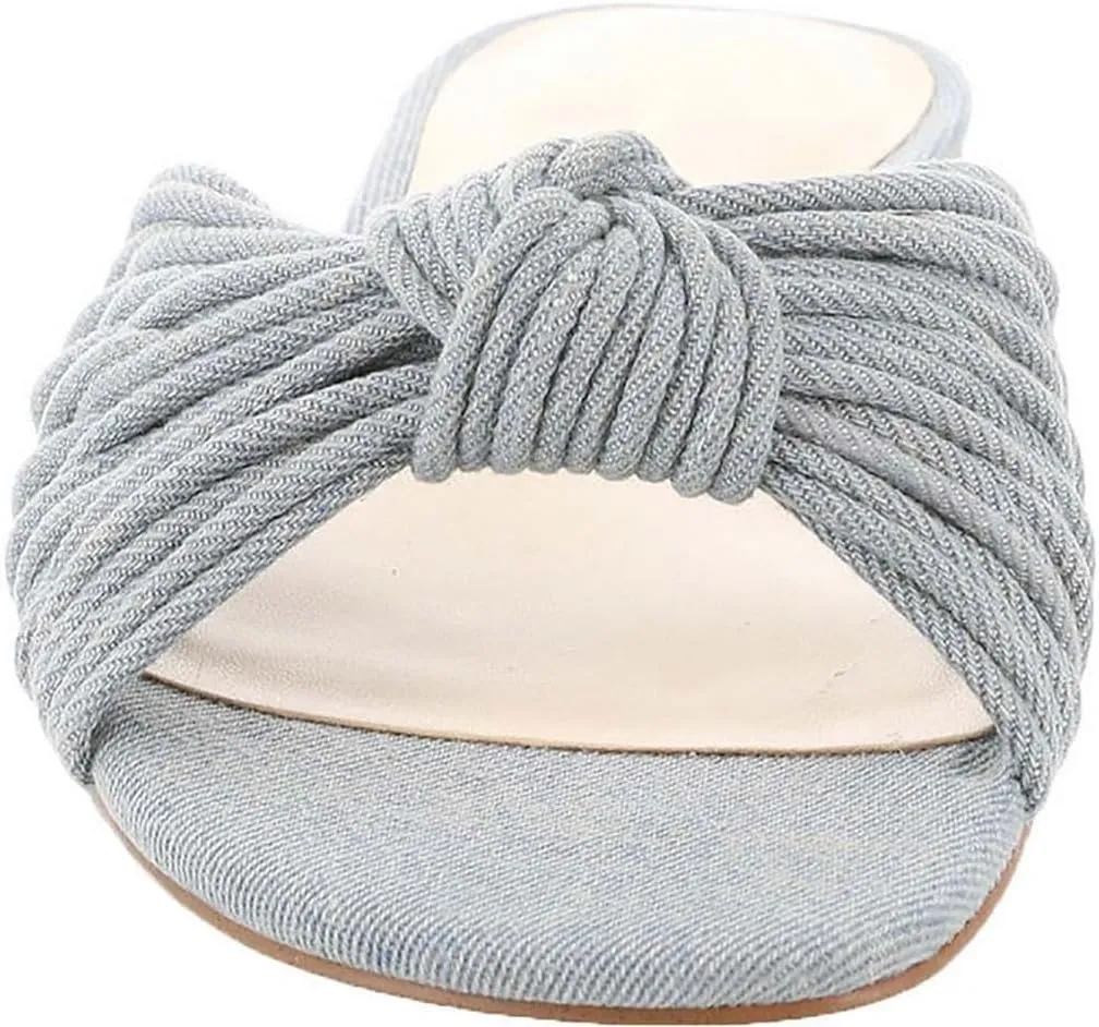 Jessica Simpson Womens Dydra Denim Slip-On Slide Sandals