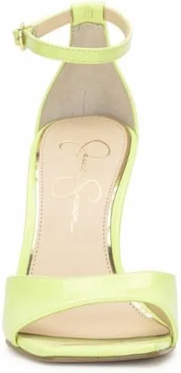 Jessica Simpson Womens LEEHI Faux Leather Open Toe Wedge Heels