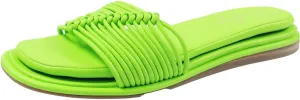 Jessica Simpson Womens Strappy Faux Leather Slide Sandals