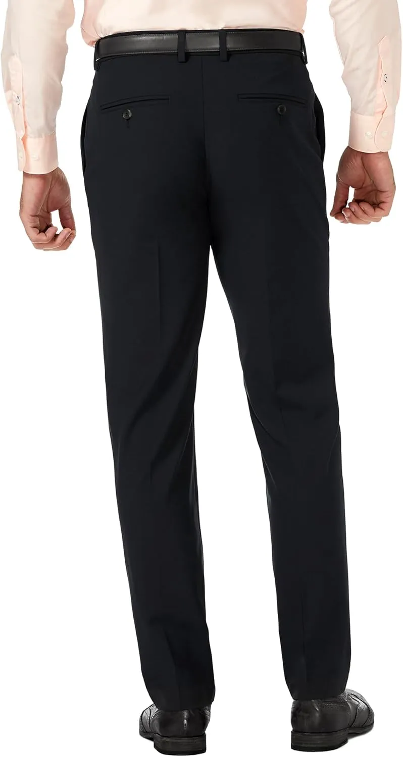 J.M. Haggar Men's 4 Way Stretch Slim Fit Flat Front Dress Pant