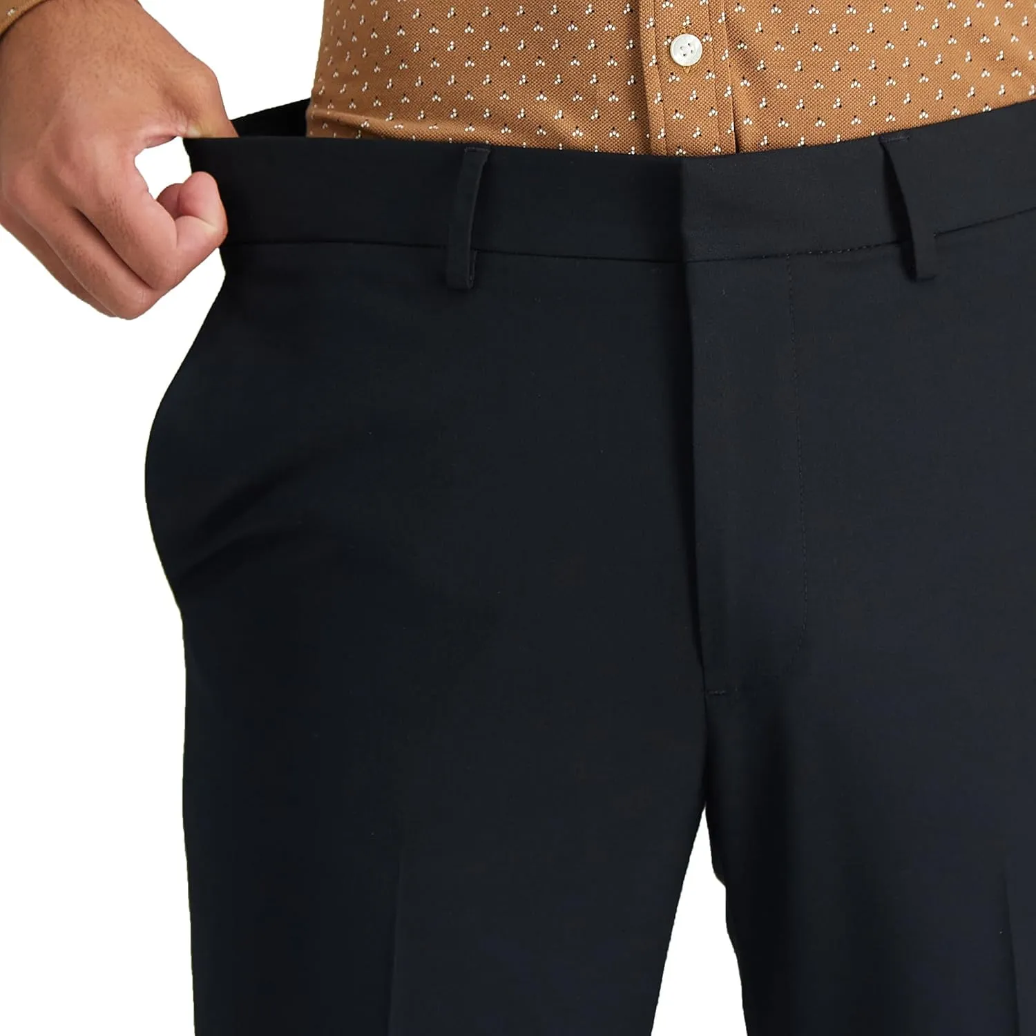 J.M. Haggar Men's 4 Way Stretch Slim Fit Flat Front Dress Pant