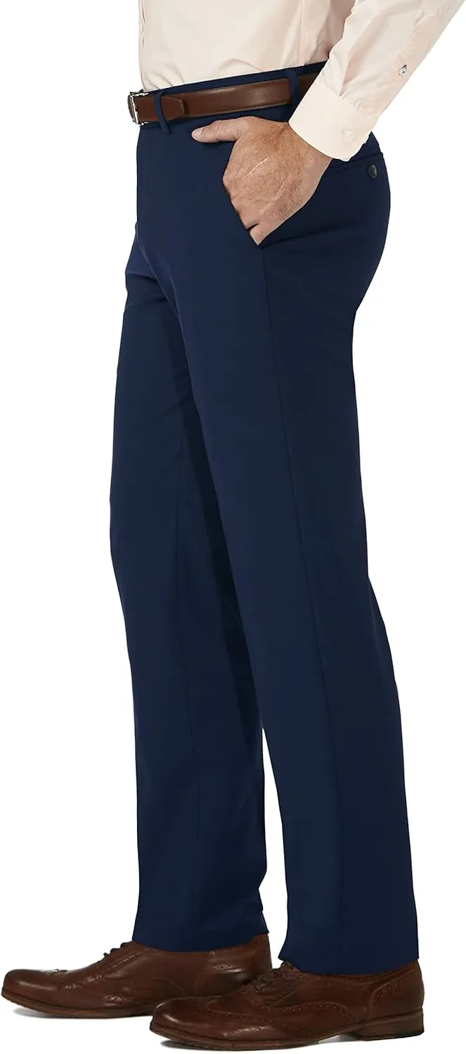 J.M. Haggar Men's 4 Way Stretch Slim Fit Flat Front Dress Pant