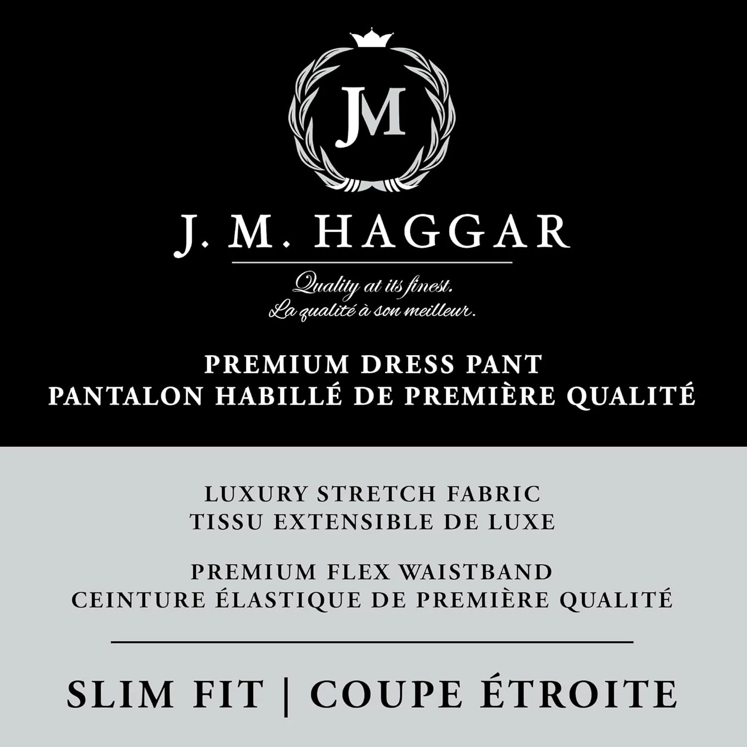J.M. Haggar Men's 4 Way Stretch Slim Fit Flat Front Dress Pant