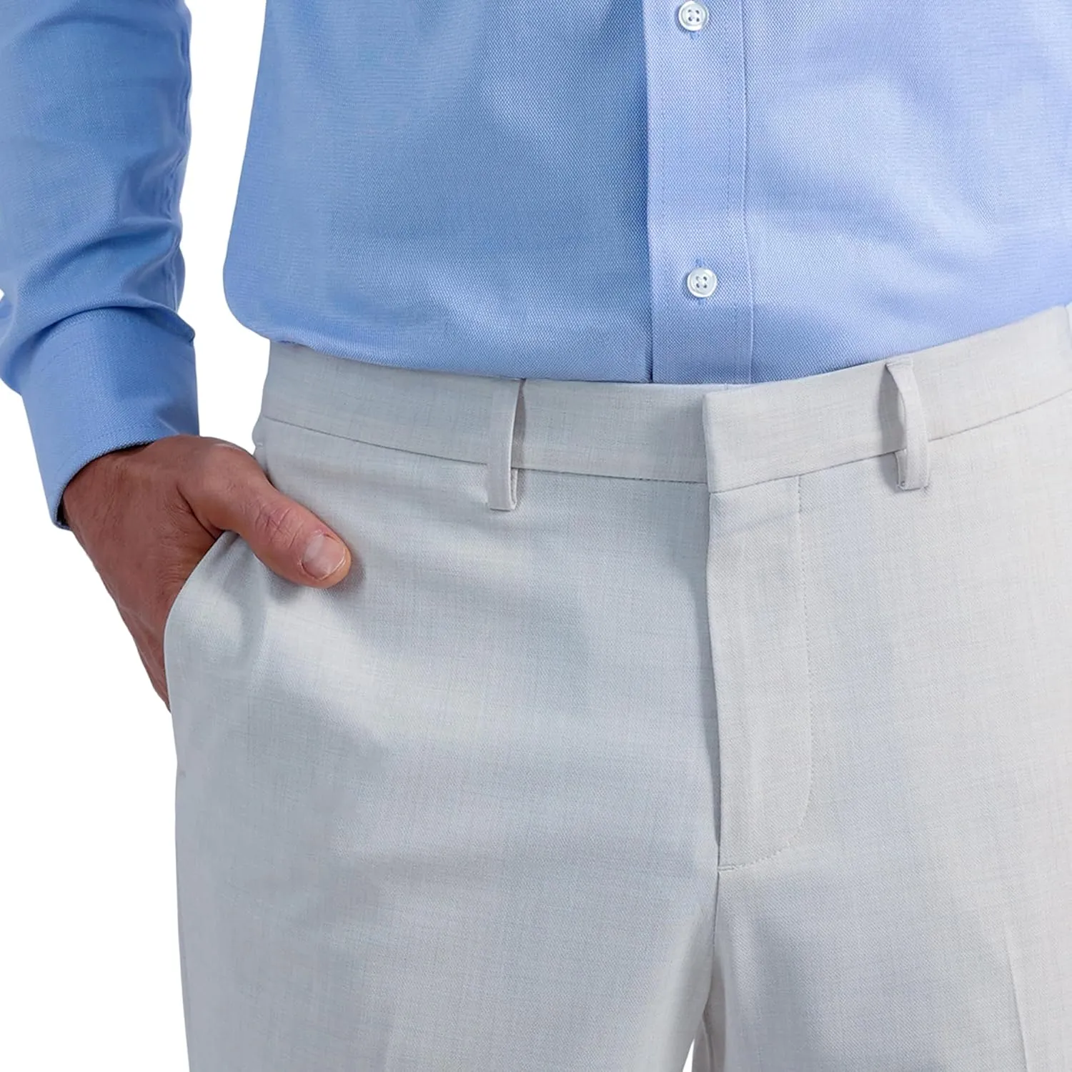 J.M. Haggar Men's 4 Way Stretch Slim Fit Flat Front Dress Pant