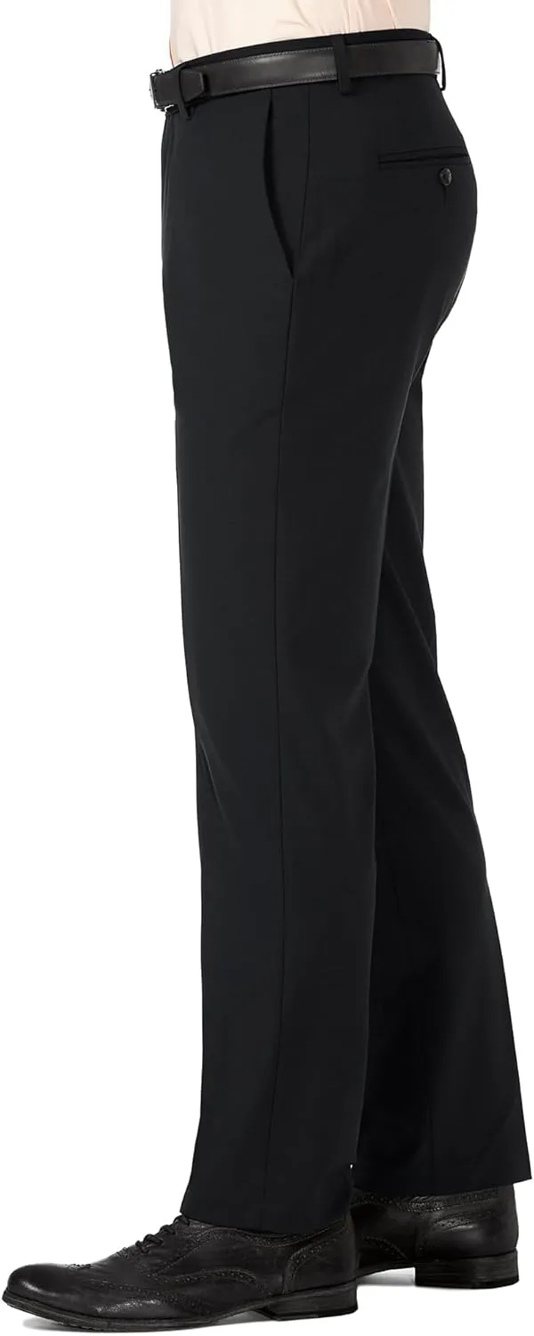 J.M. Haggar Men's 4 Way Stretch Slim Fit Flat Front Dress Pant
