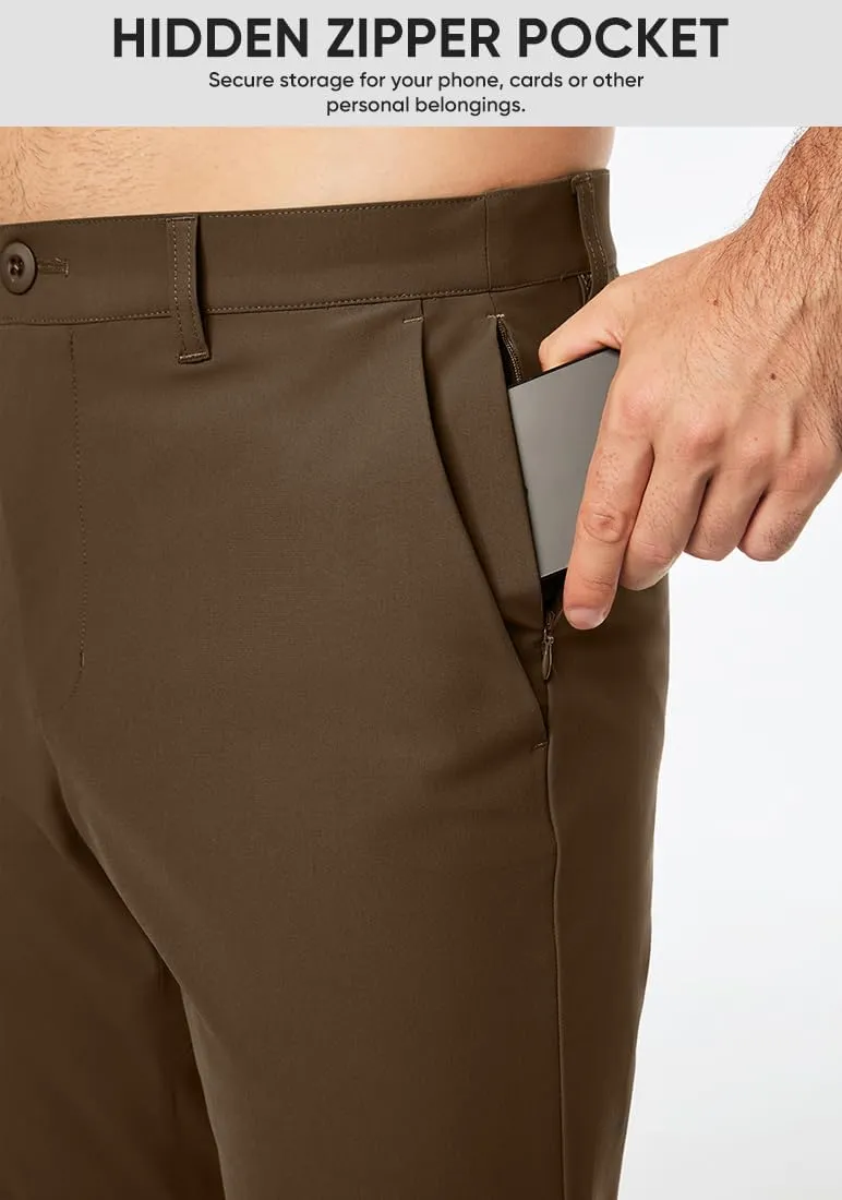 JMIERR Mens Chino Pants Casual Stretch Golf Pants Waist Tapered Trousers Lightweight Comfy Pants with Zipper Pockets