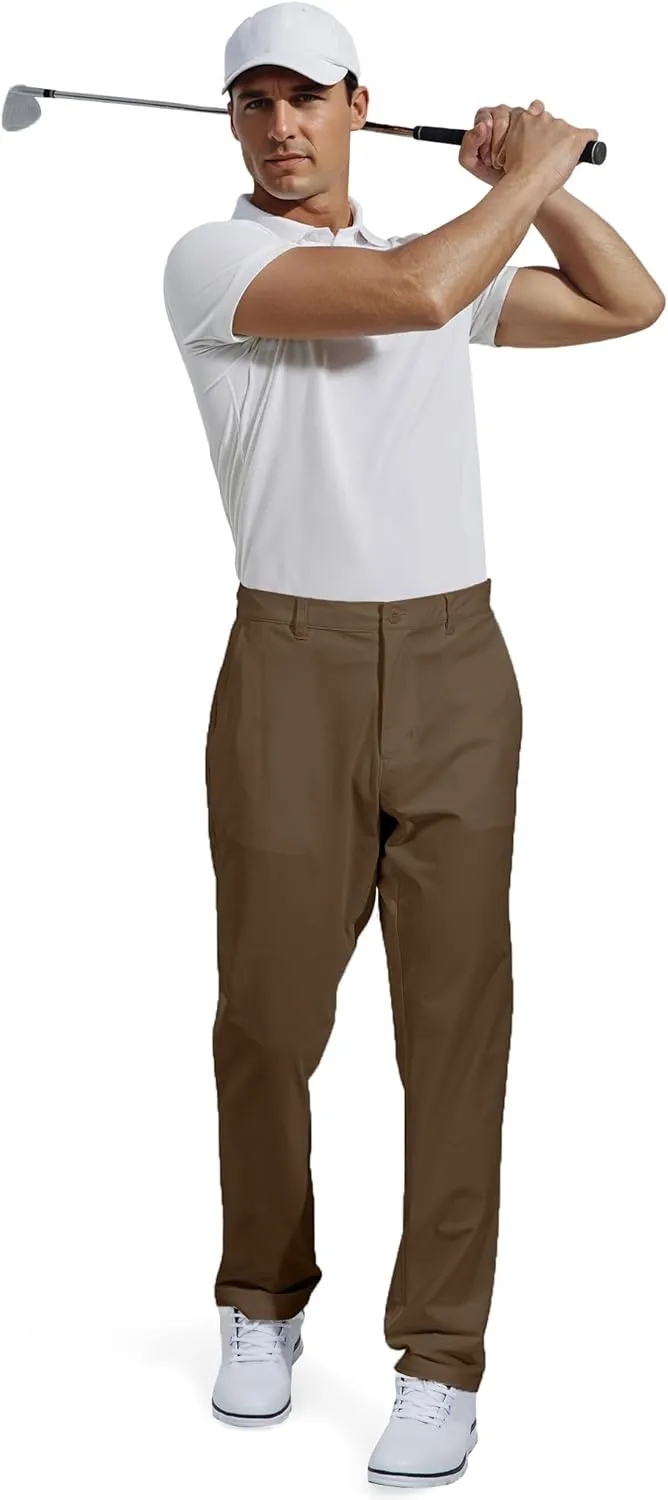 JMIERR Mens Chino Pants Casual Stretch Golf Pants Waist Tapered Trousers Lightweight Comfy Pants with Zipper Pockets