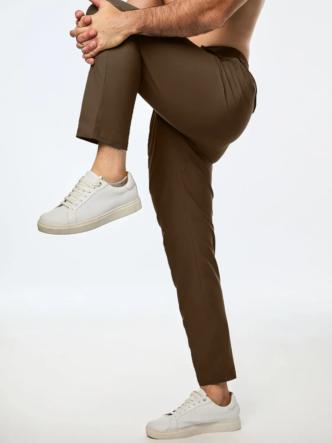 JMIERR Mens Chino Pants Casual Stretch Golf Pants Waist Tapered Trousers Lightweight Comfy Pants with Zipper Pockets