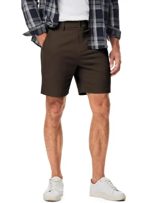 JMIERR Men's Classic-Fit 7" Chino Short Summer Stretch Waist Cotton Twill Casual Dress Shorts with Pockets