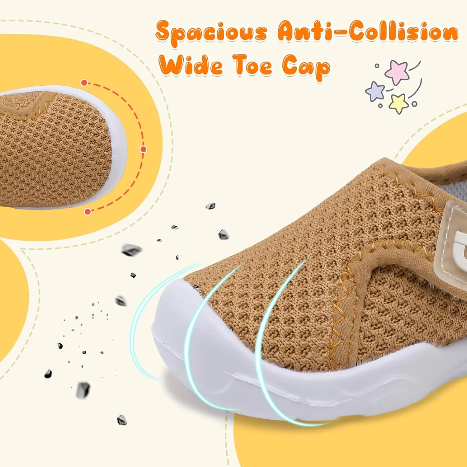 JOINFREE Toddler Barefoot Breathable Kids Sneakers - Lightweight Walking Shoes, Slip On Tennie Shoes Protect Toes for School