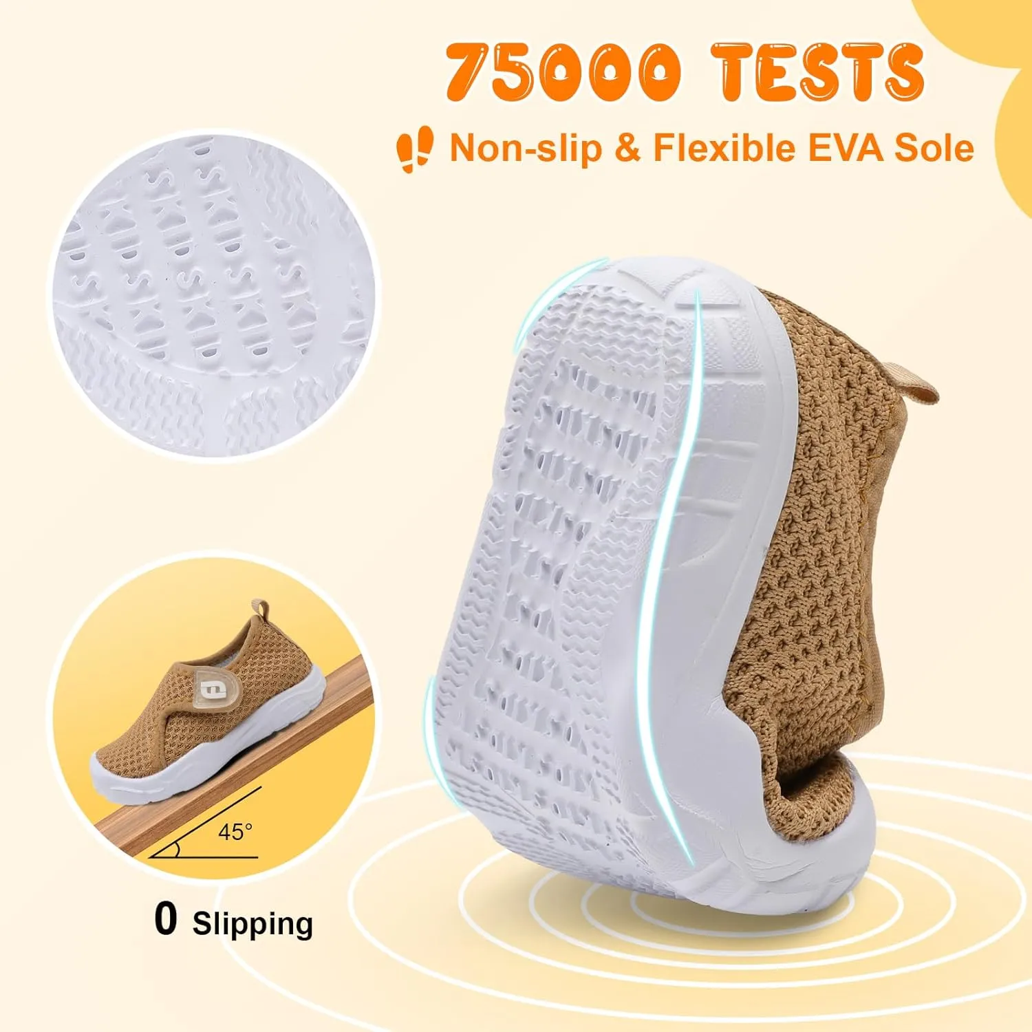 JOINFREE Toddler Barefoot Breathable Kids Sneakers - Lightweight Walking Shoes, Slip On Tennie Shoes Protect Toes for School