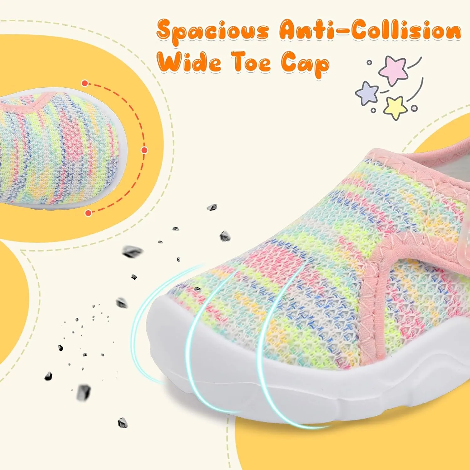 JOINFREE Toddler Boys Girls Barefoot Shoes Breathable Kids Sneakers Lightweight Walking Shoes Slip On Tennie Shoes Wide School Shoes