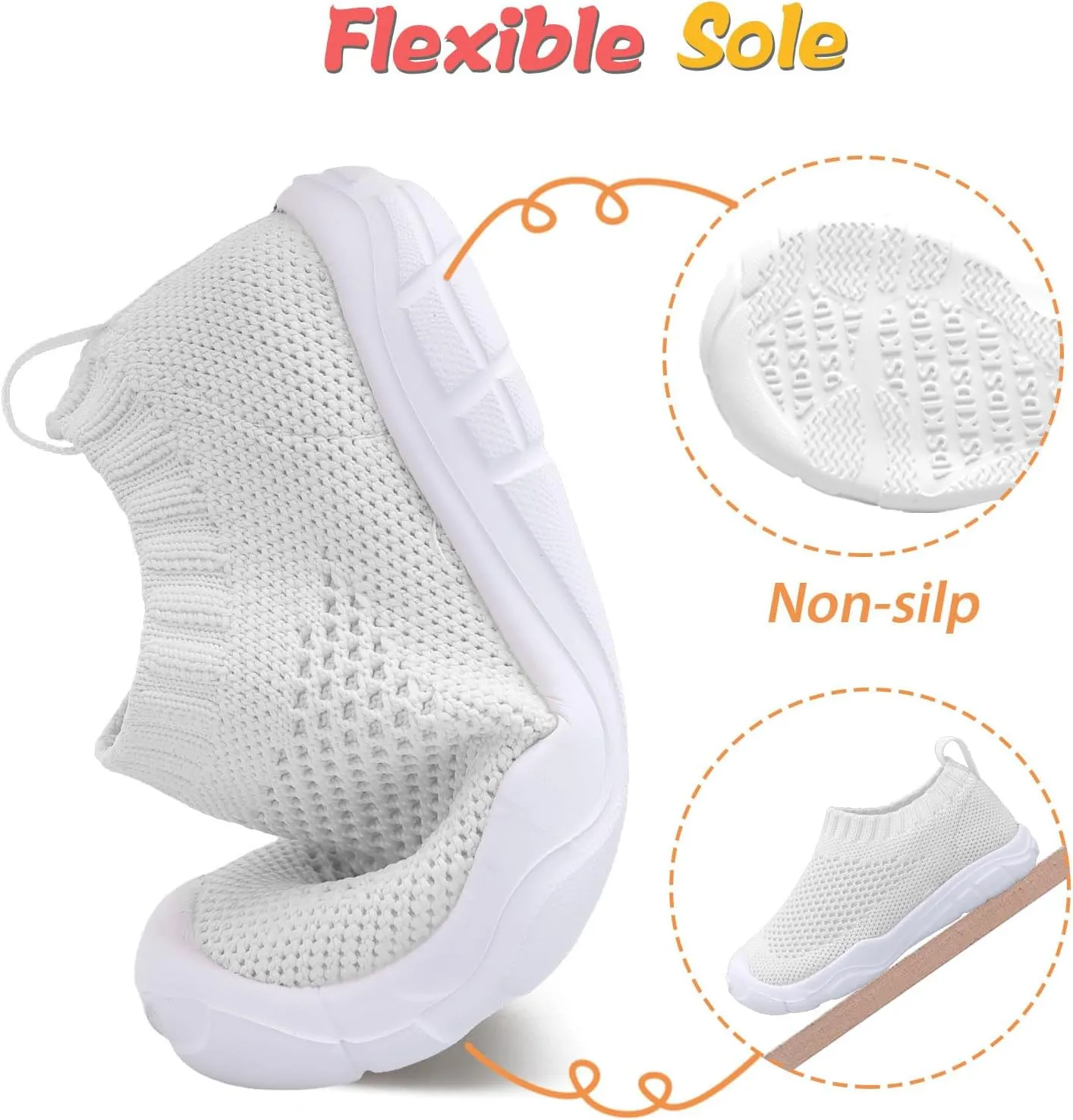 JOINFREE Toddler Boys Girls Sneaker Slip On Shoes Kids Lightweight Breathable Walking Shoes