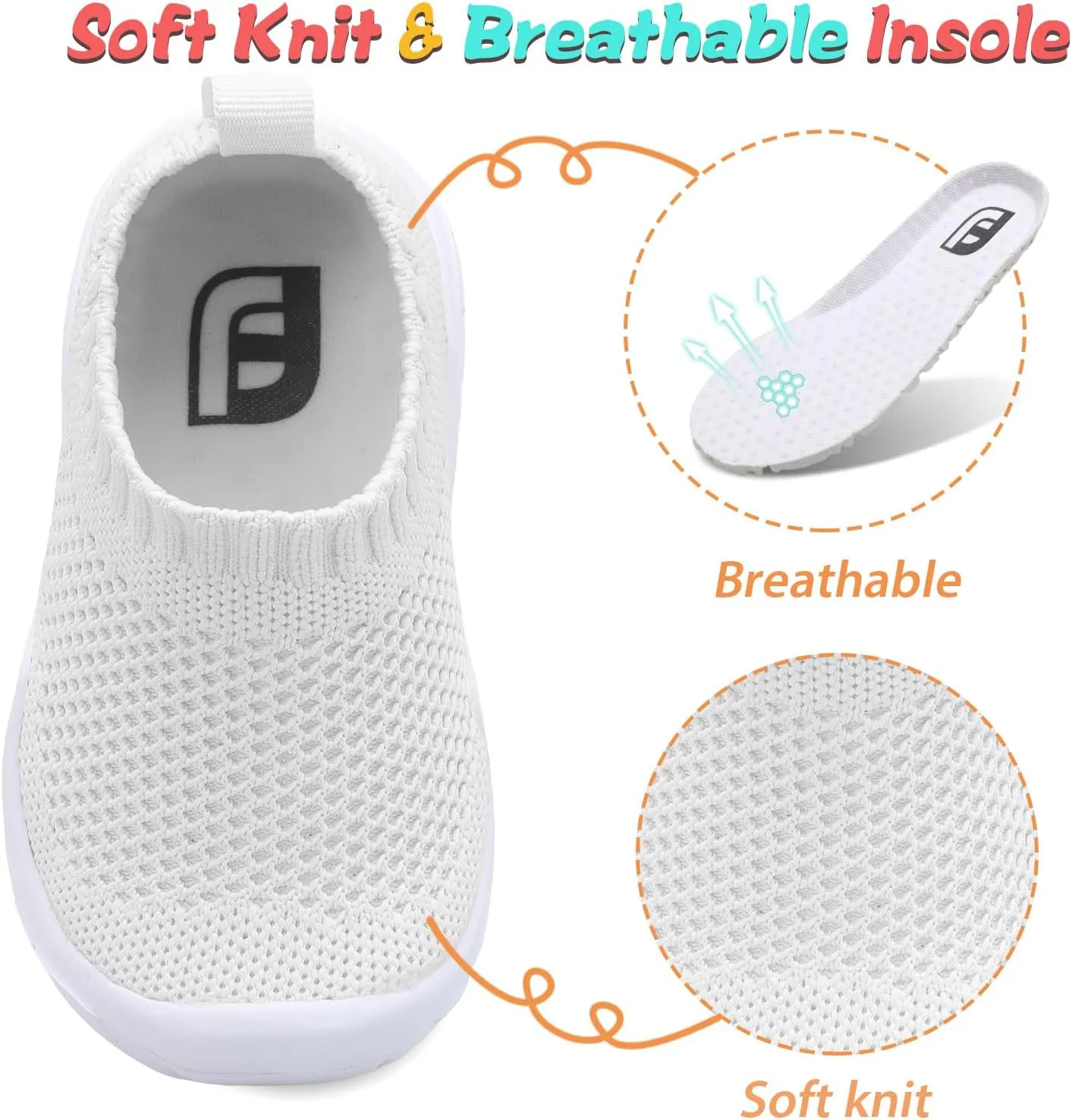 JOINFREE Toddler Boys Girls Sneaker Slip On Shoes Kids Lightweight Breathable Walking Shoes