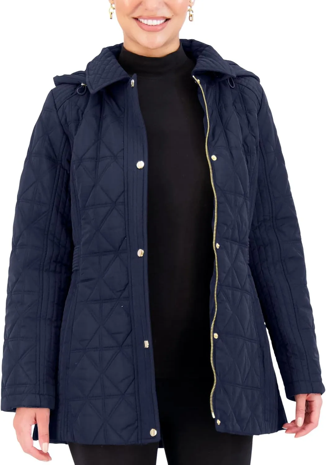 Jones New York Puffer Jacket Womens, Women Jacket Winter, Quilted Jackets for Women