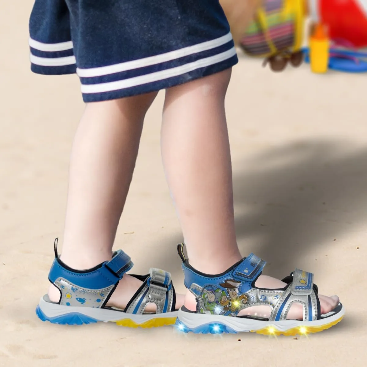 Josmo Kids Cars Toy Story Mickey Sandal LED Light Up Slides (Toddler-Little Kid)
