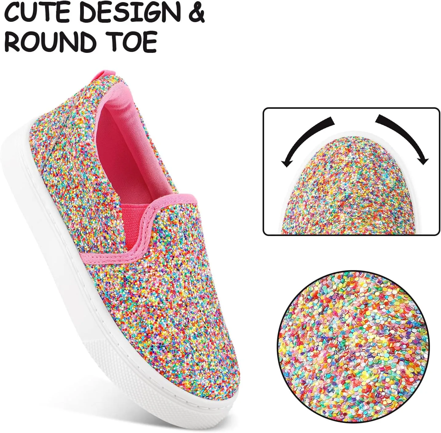 K KomForme Toddler Sneakers for Girls Boys Slip On Canvas Walking Shoes