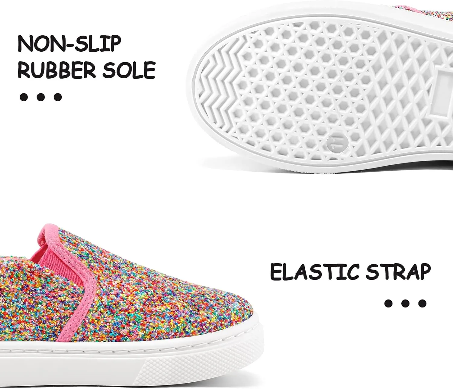 K KomForme Toddler Sneakers for Girls Boys Slip On Canvas Walking Shoes